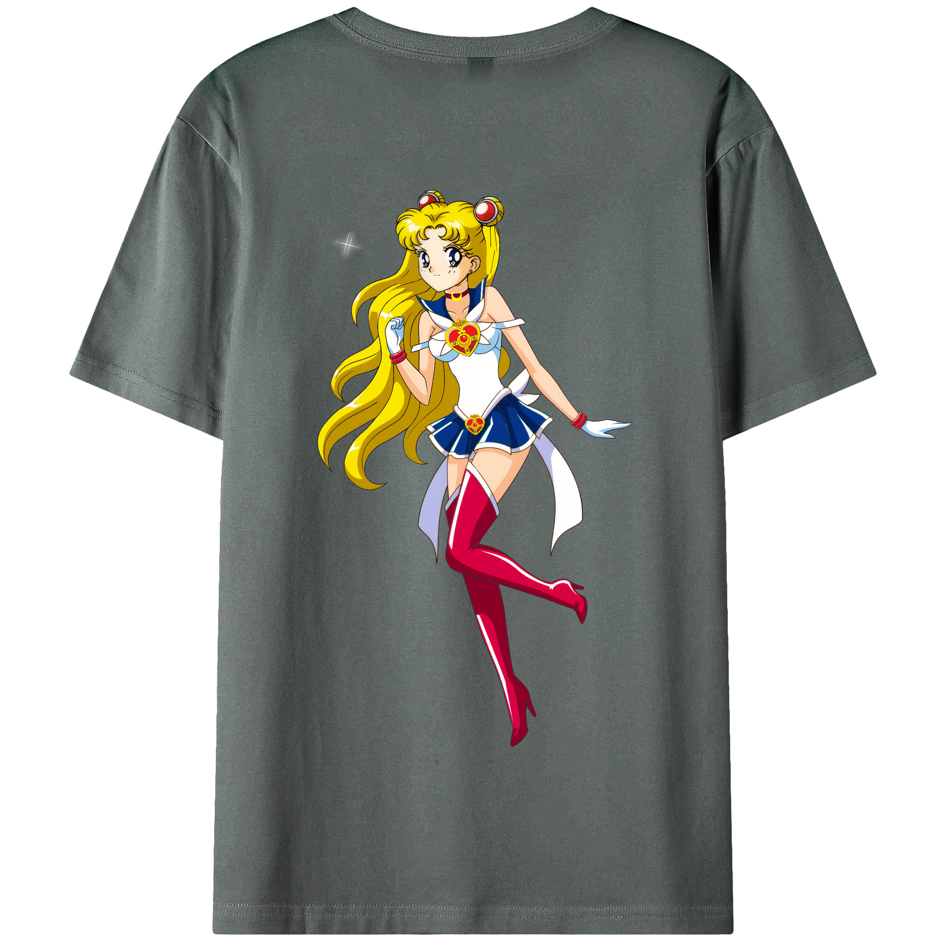 （画像用） 美少女戦士セーラームーン 月野 うさぎ つきの うさぎ Sailor Moon Tsukino Usagi 綿100％半袖Tシャツ（背面プリント）